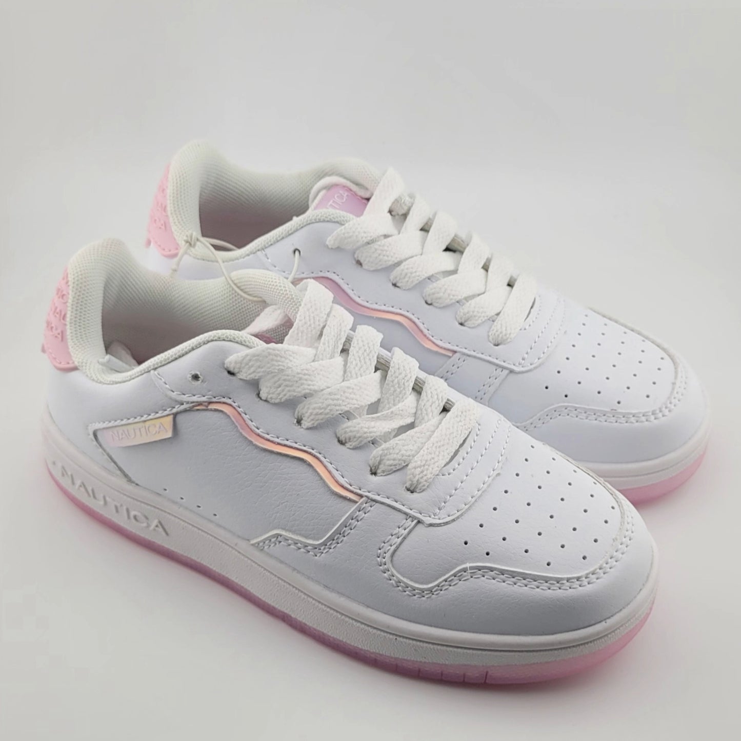 Tennis Nautica blanco con rosados