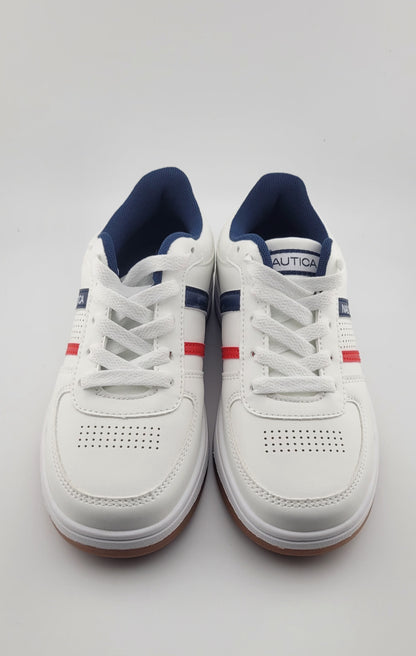 Tennis Nautica Blancos con rayas azul y roja