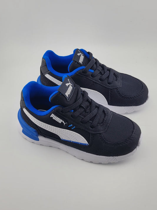 Tennis Puma azul con negros talla 9