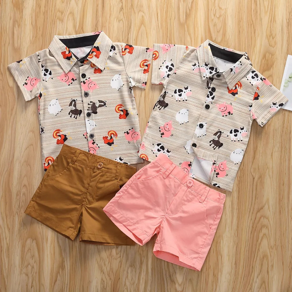 Animal shirt with shorts