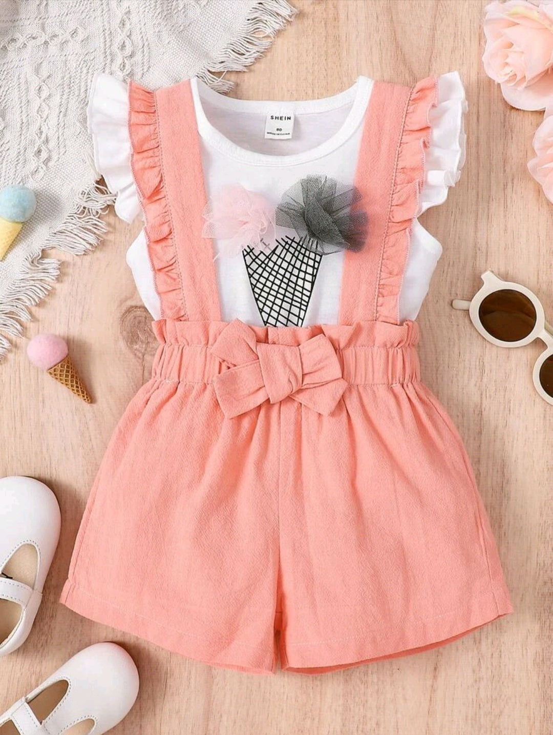 Pink ice cream short blouse