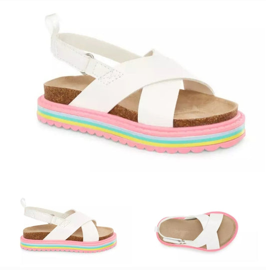 Sandalias Carters Blanca con suela multicolor