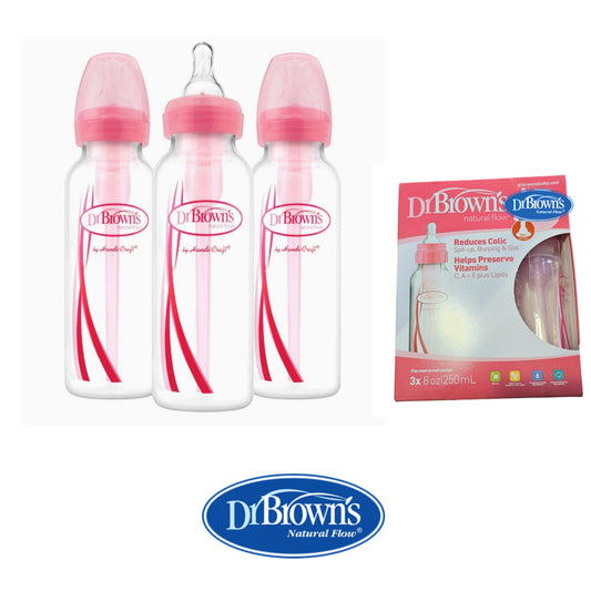 Set de 3 biberones rosados Dr Brown's 8oz