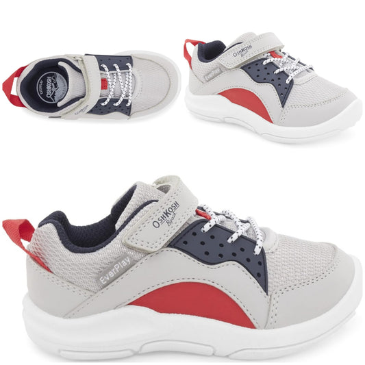 Tennis Oshkosh gris con rojo