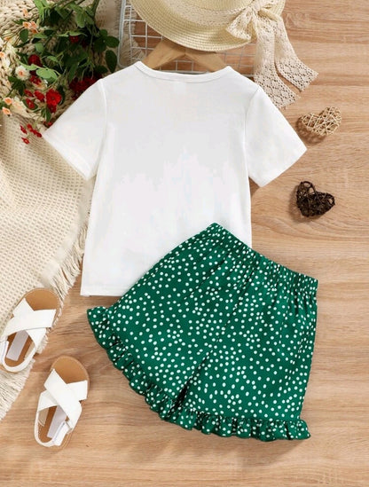 Blusa gato blanca y short